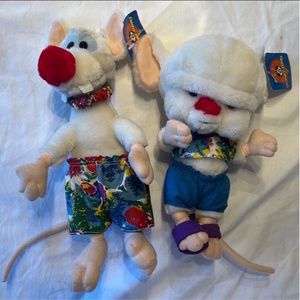 Pinky And The Brain Aloha Plush Toys Looney Tunes Warner Bros 1997